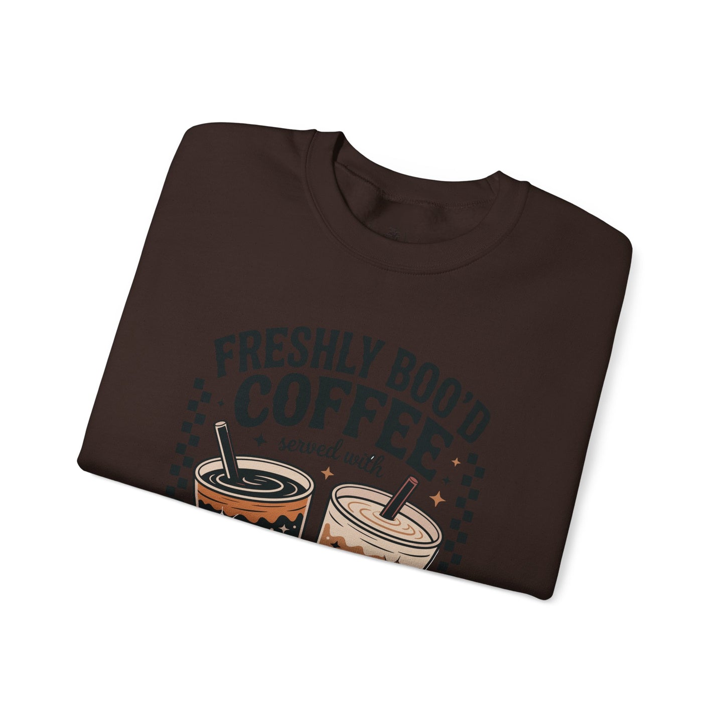 Coffee Crewneck Sweatshirt, Cute Halloween Apparel - Unisex