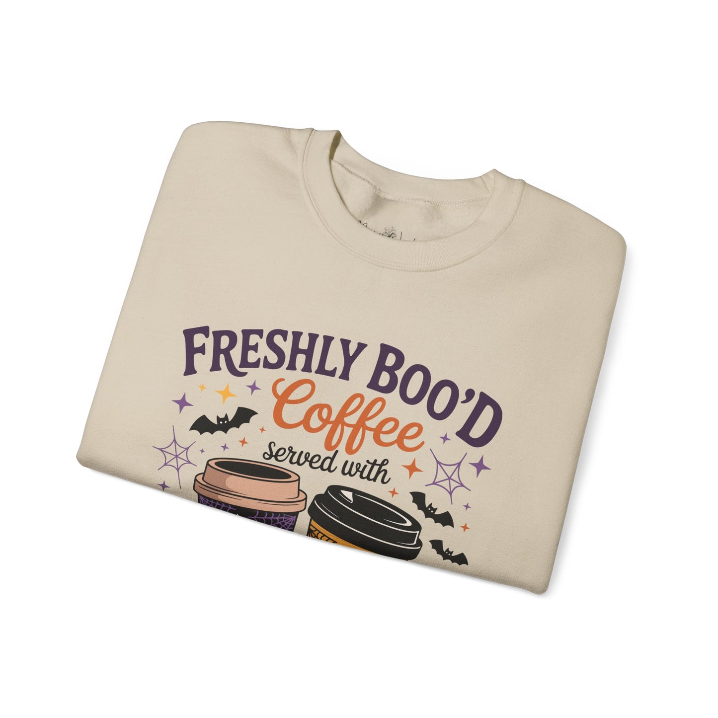 Halloween Coffee Sweatshirt, Cozy Fall Top, Spooky Gift, Unisex Crewneck, Autumn Fashion