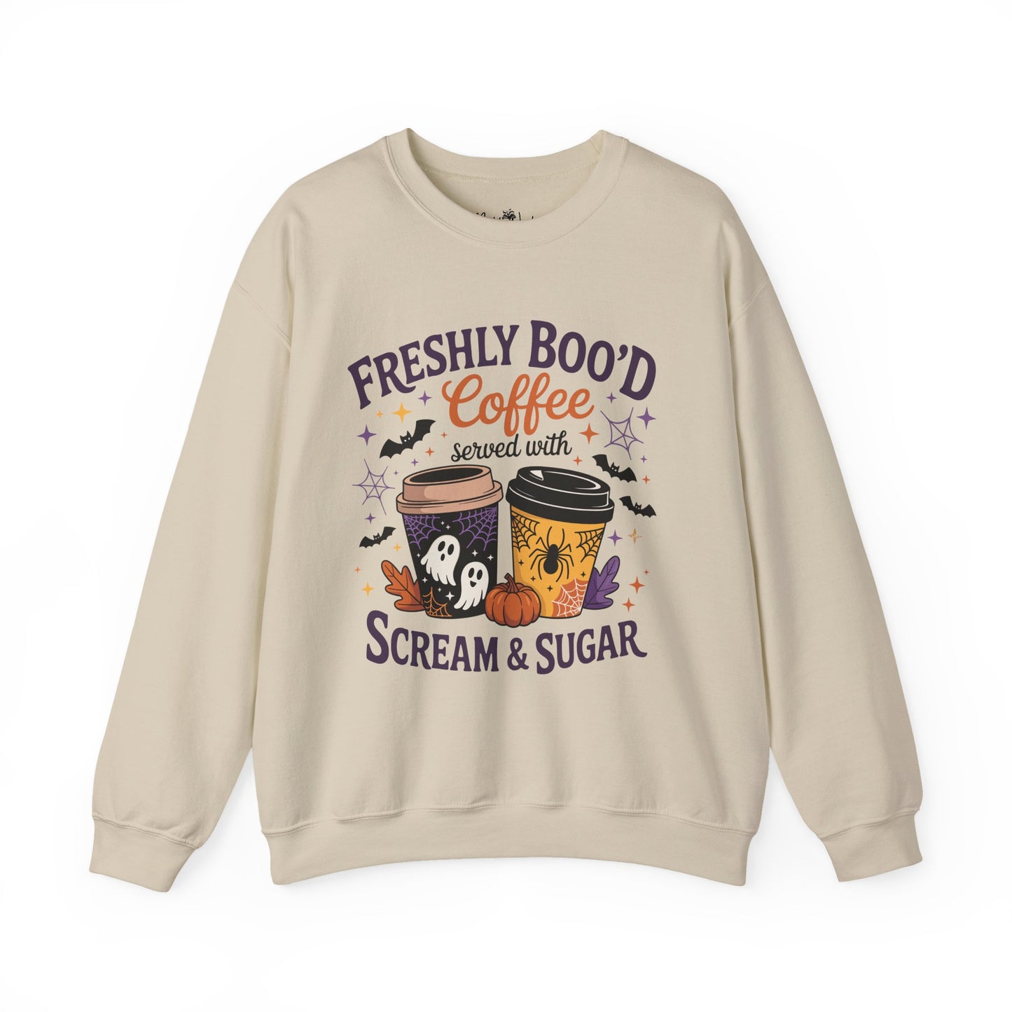 Halloween Coffee Sweatshirt, Cozy Fall Top, Spooky Gift, Unisex Crewneck, Autumn Fashion