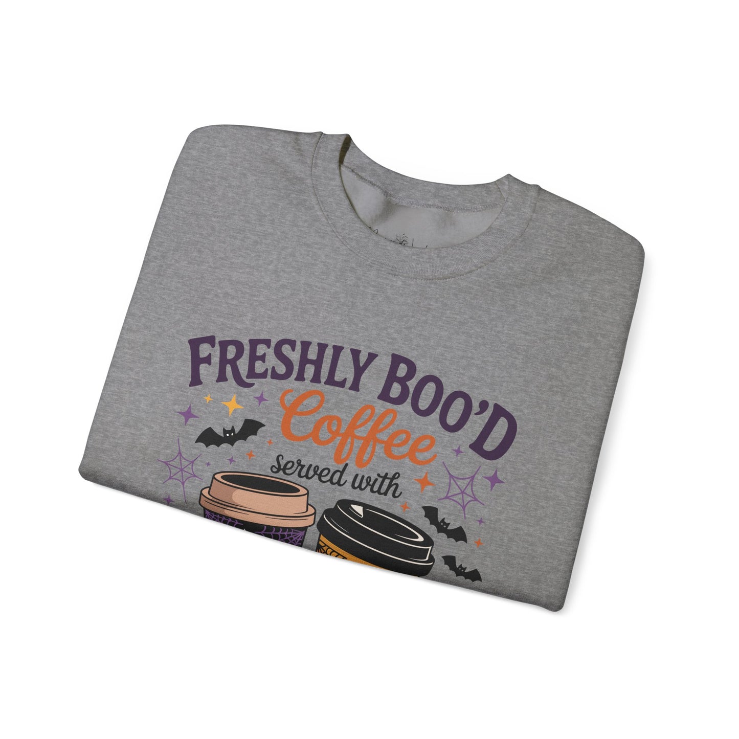 Halloween Coffee Sweatshirt, Cozy Fall Top, Spooky Gift, Unisex Crewneck, Autumn Fashion