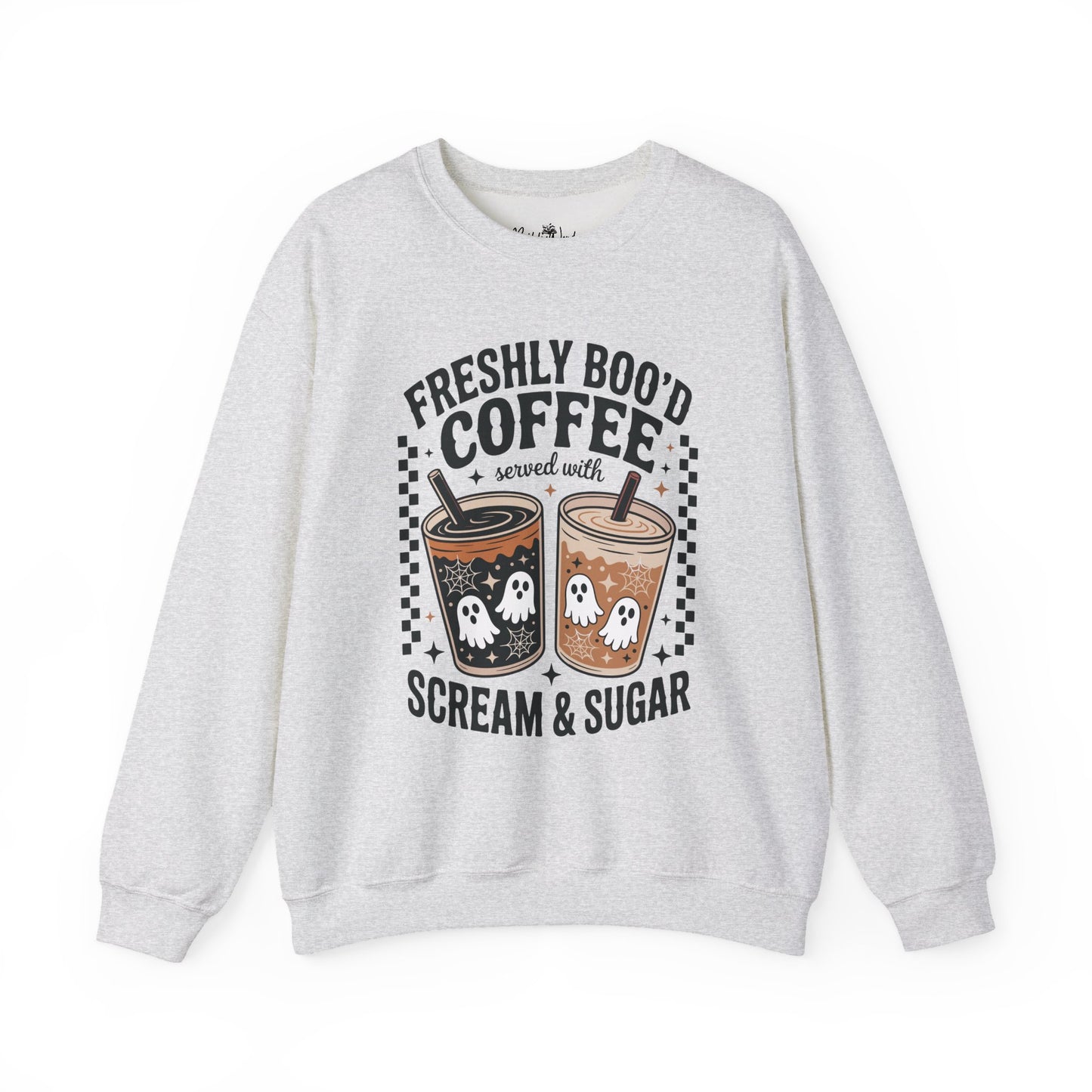 Coffee Crewneck Sweatshirt, Cute Halloween Apparel - Unisex