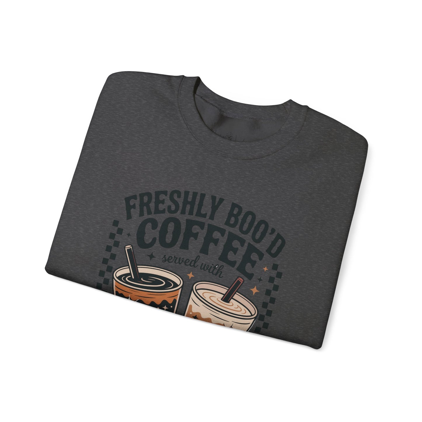 Coffee Crewneck Sweatshirt, Cute Halloween Apparel - Unisex