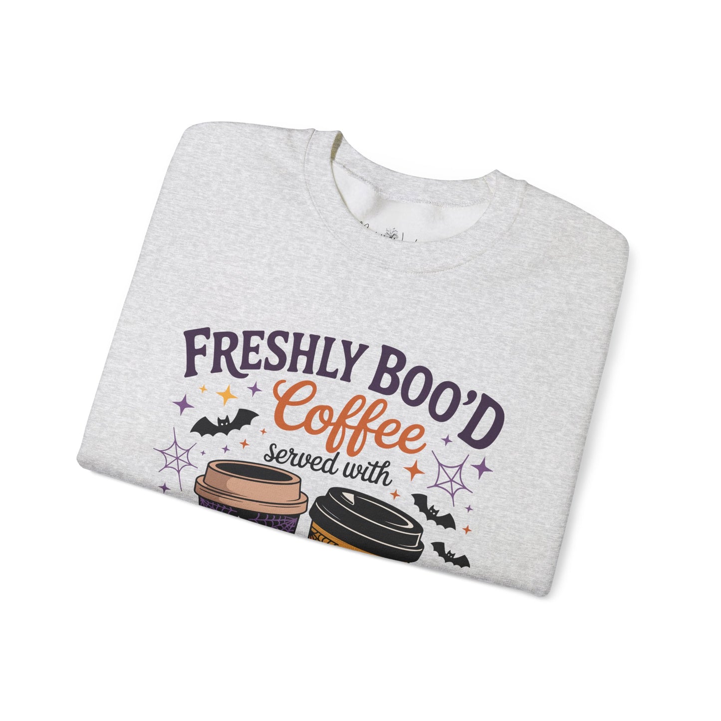 Halloween Coffee Sweatshirt, Cozy Fall Top, Spooky Gift, Unisex Crewneck, Autumn Fashion
