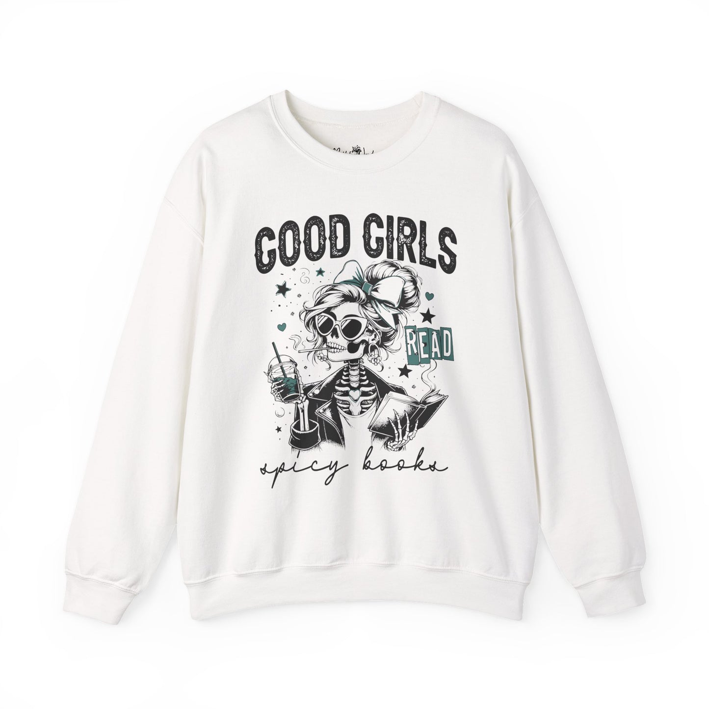 Good Girls Read Spicy Books Sweatshirt - Crewneck Pullover, Cozy Gift for Book Lovers, Vintage Aesthetic