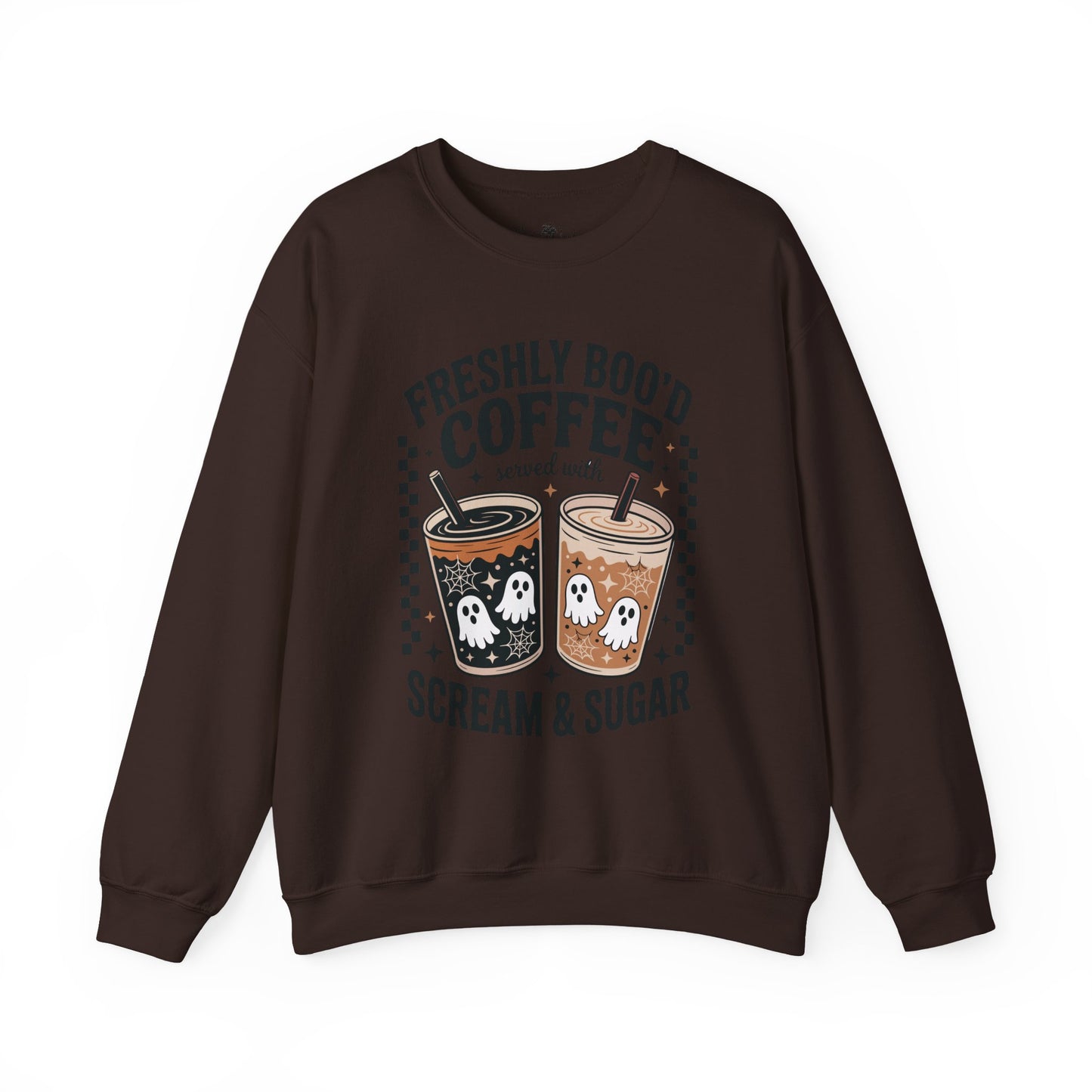 Coffee Crewneck Sweatshirt, Cute Halloween Apparel - Unisex