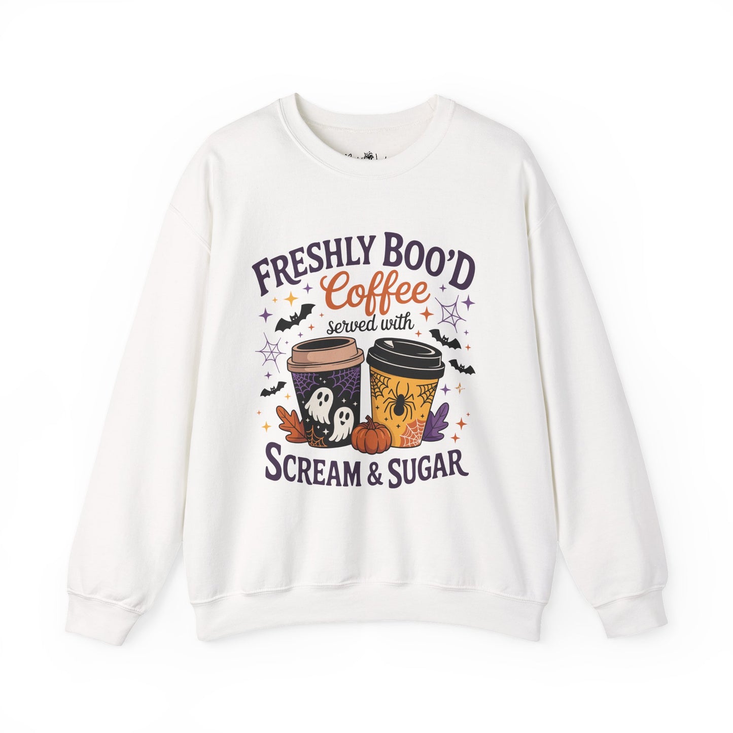 Halloween Coffee Sweatshirt, Cozy Fall Top, Spooky Gift, Unisex Crewneck, Autumn Fashion