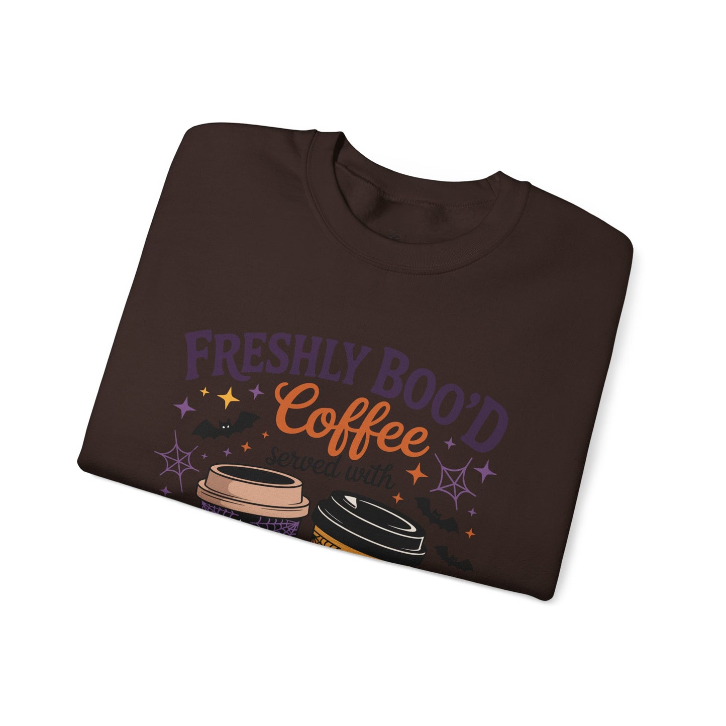 Halloween Coffee Sweatshirt, Cozy Fall Top, Spooky Gift, Unisex Crewneck, Autumn Fashion