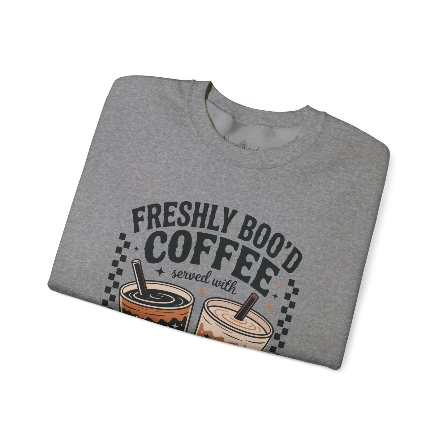 Coffee Crewneck Sweatshirt, Cute Halloween Apparel - Unisex