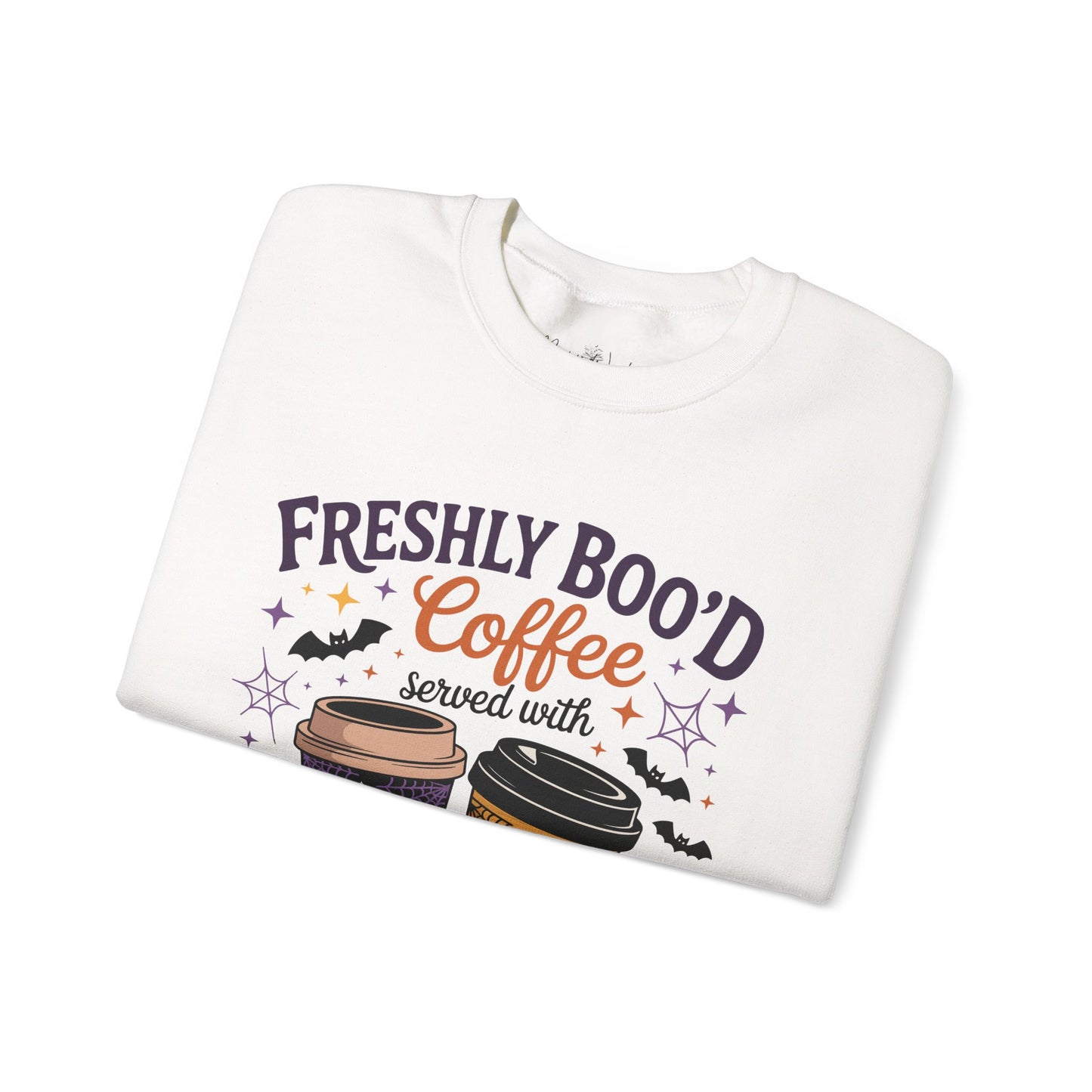 Halloween Coffee Sweatshirt, Cozy Fall Top, Spooky Gift, Unisex Crewneck, Autumn Fashion