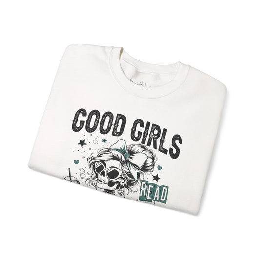 Good Girls Read Spicy Books Sweatshirt - Crewneck Pullover, Cozy Gift for Book Lovers, Vintage Aesthetic