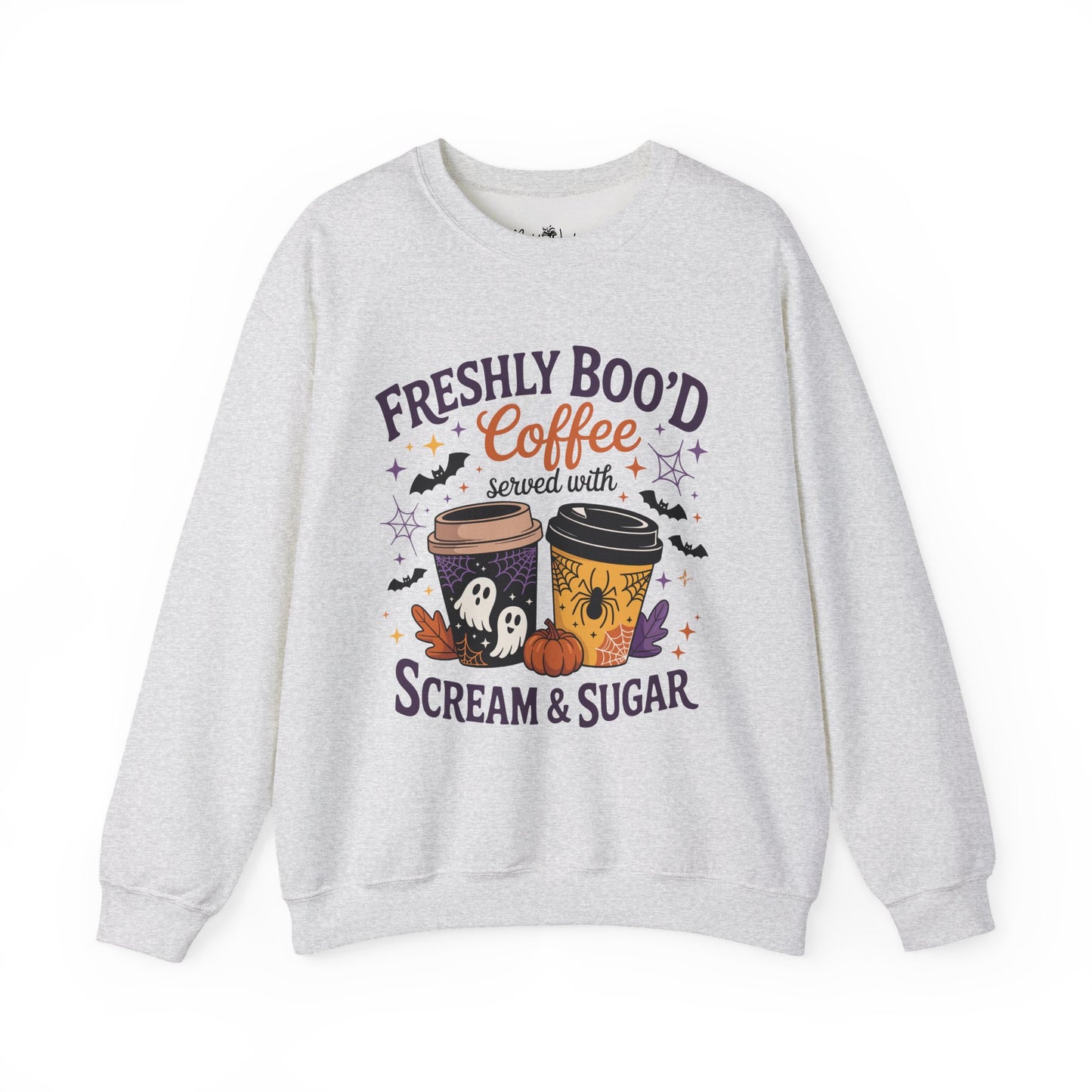 Halloween Coffee Sweatshirt, Cozy Fall Top, Spooky Gift, Unisex Crewneck, Autumn Fashion