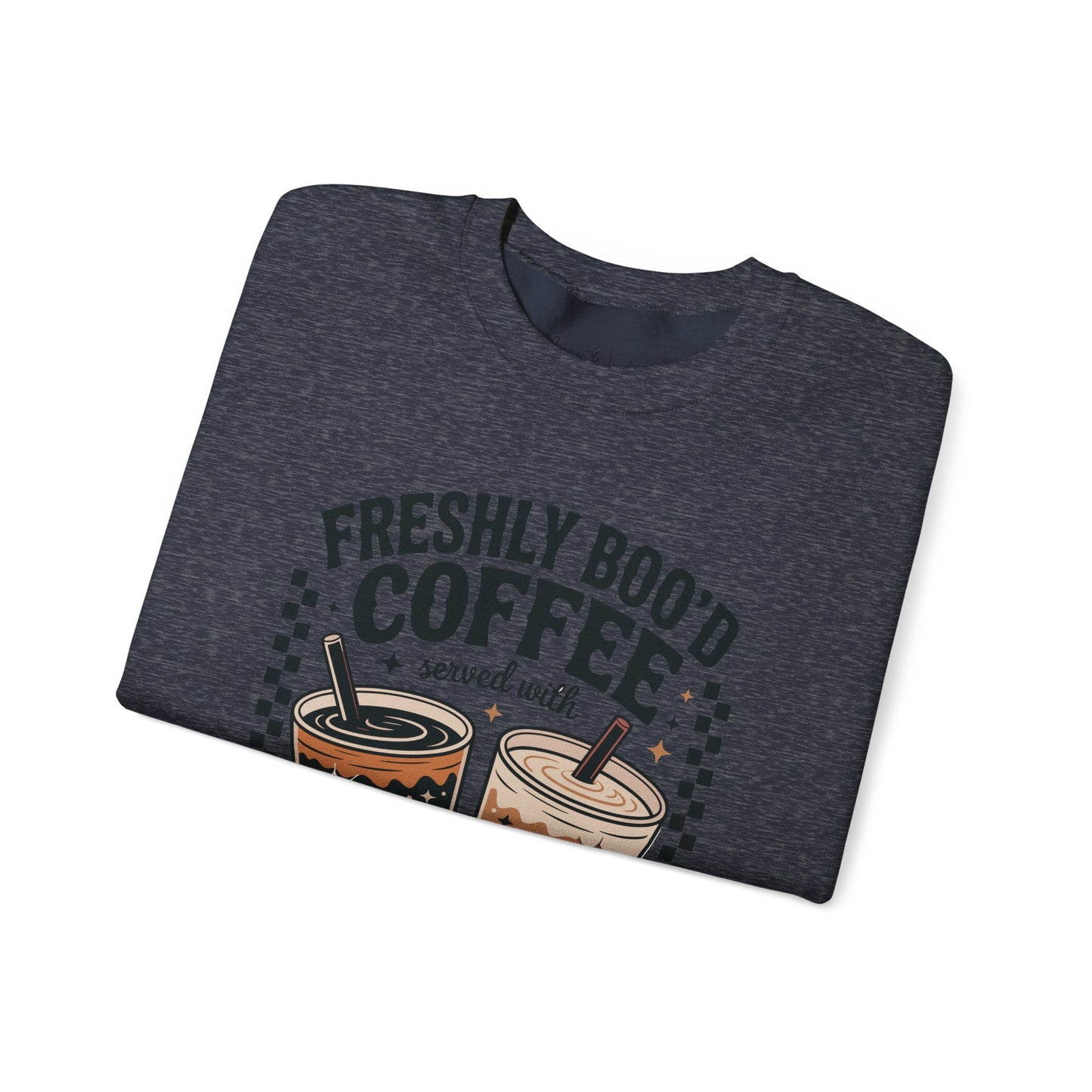 Coffee Crewneck Sweatshirt, Cute Halloween Apparel - Unisex