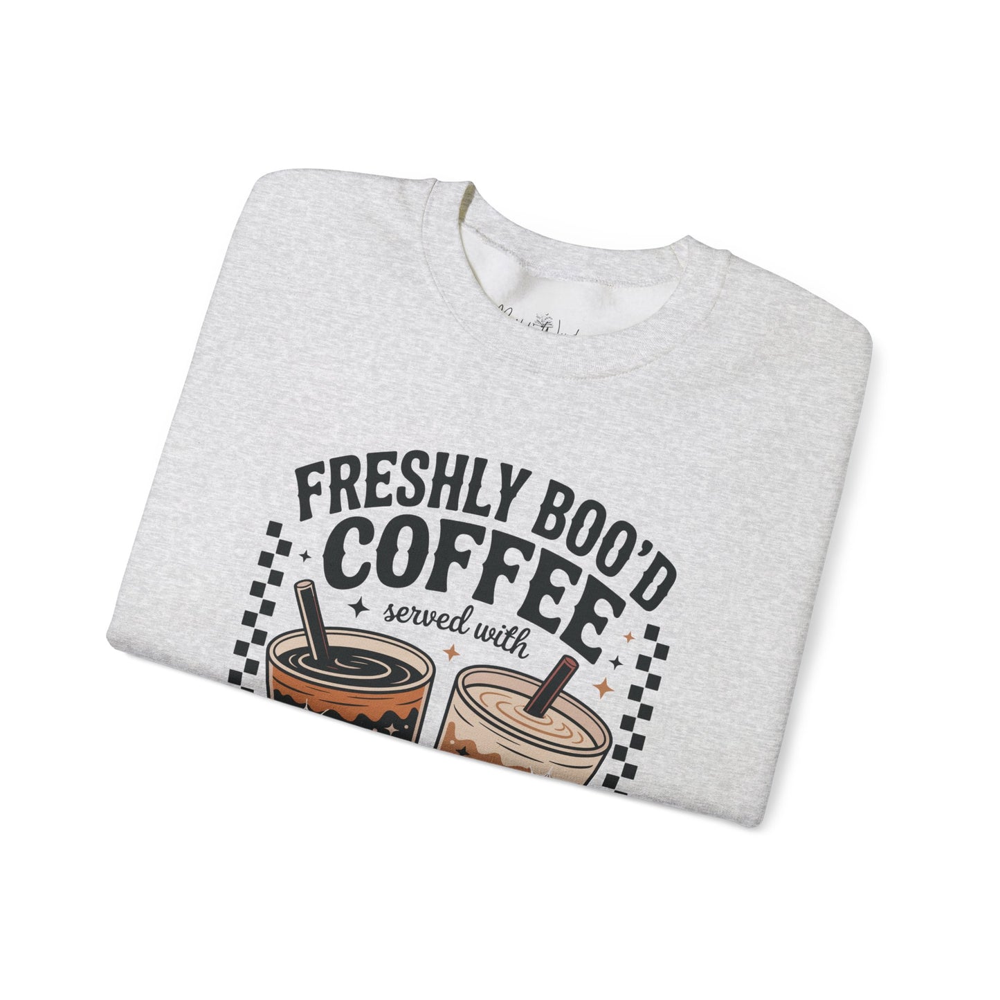 Coffee Crewneck Sweatshirt, Cute Halloween Apparel - Unisex