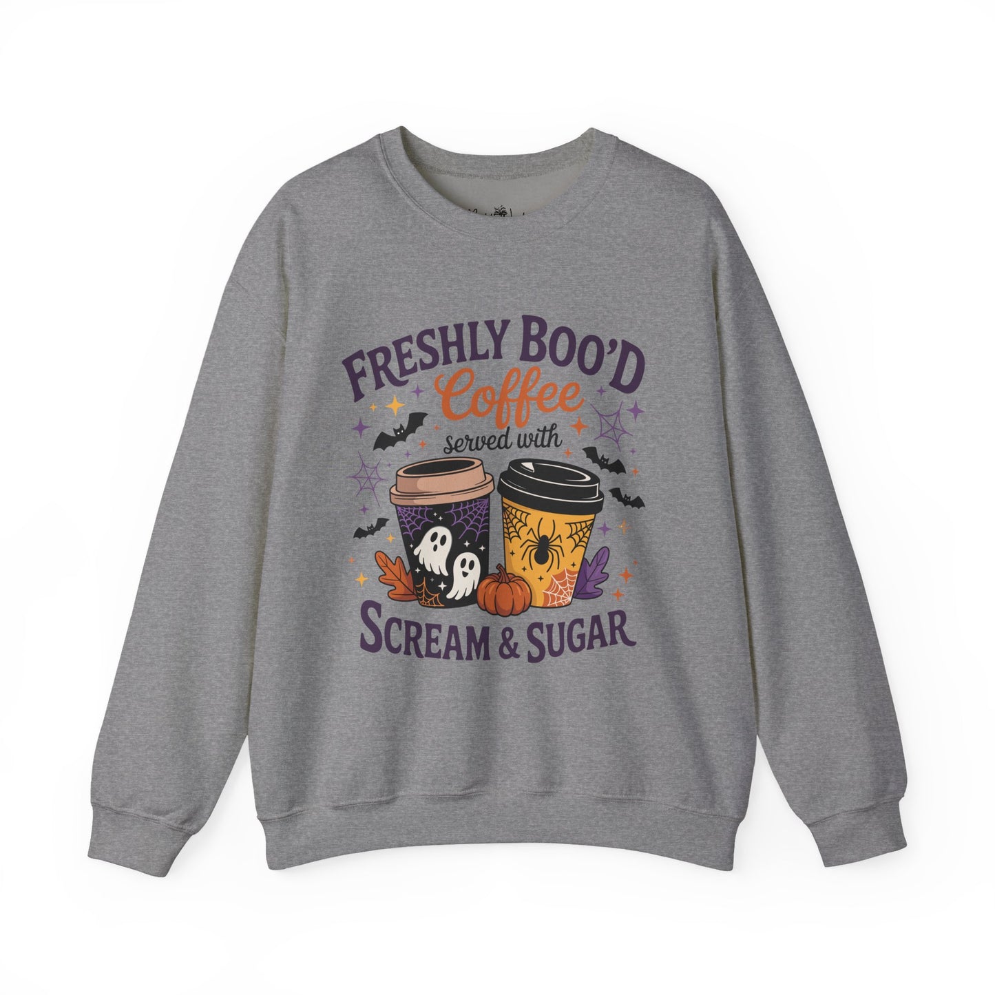 Halloween Coffee Sweatshirt, Cozy Fall Top, Spooky Gift, Unisex Crewneck, Autumn Fashion