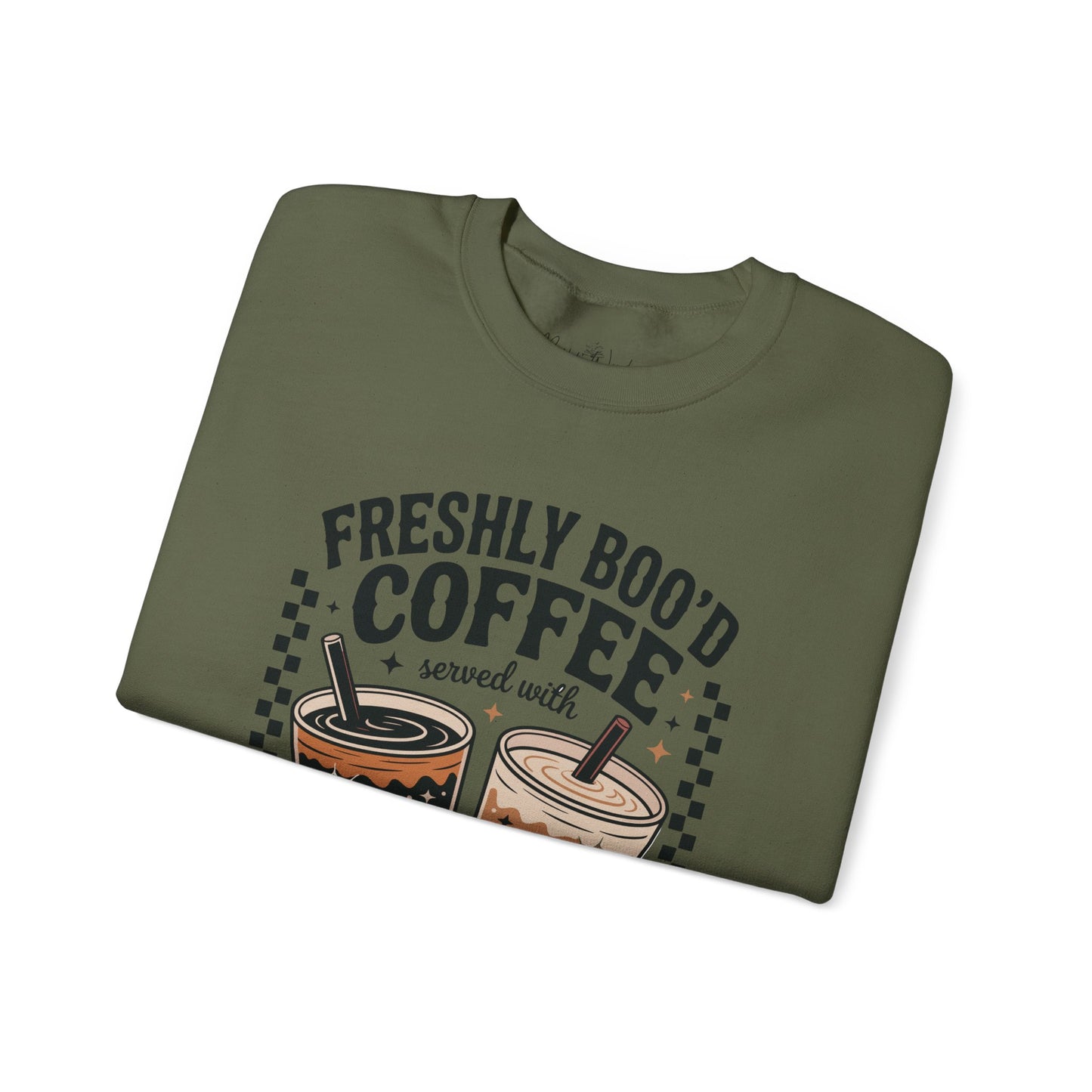 Coffee Crewneck Sweatshirt, Cute Halloween Apparel - Unisex