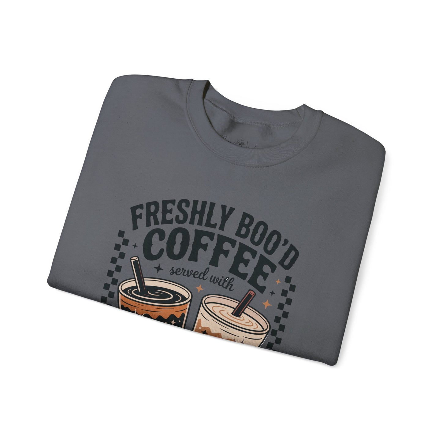 Coffee Crewneck Sweatshirt, Cute Halloween Apparel - Unisex