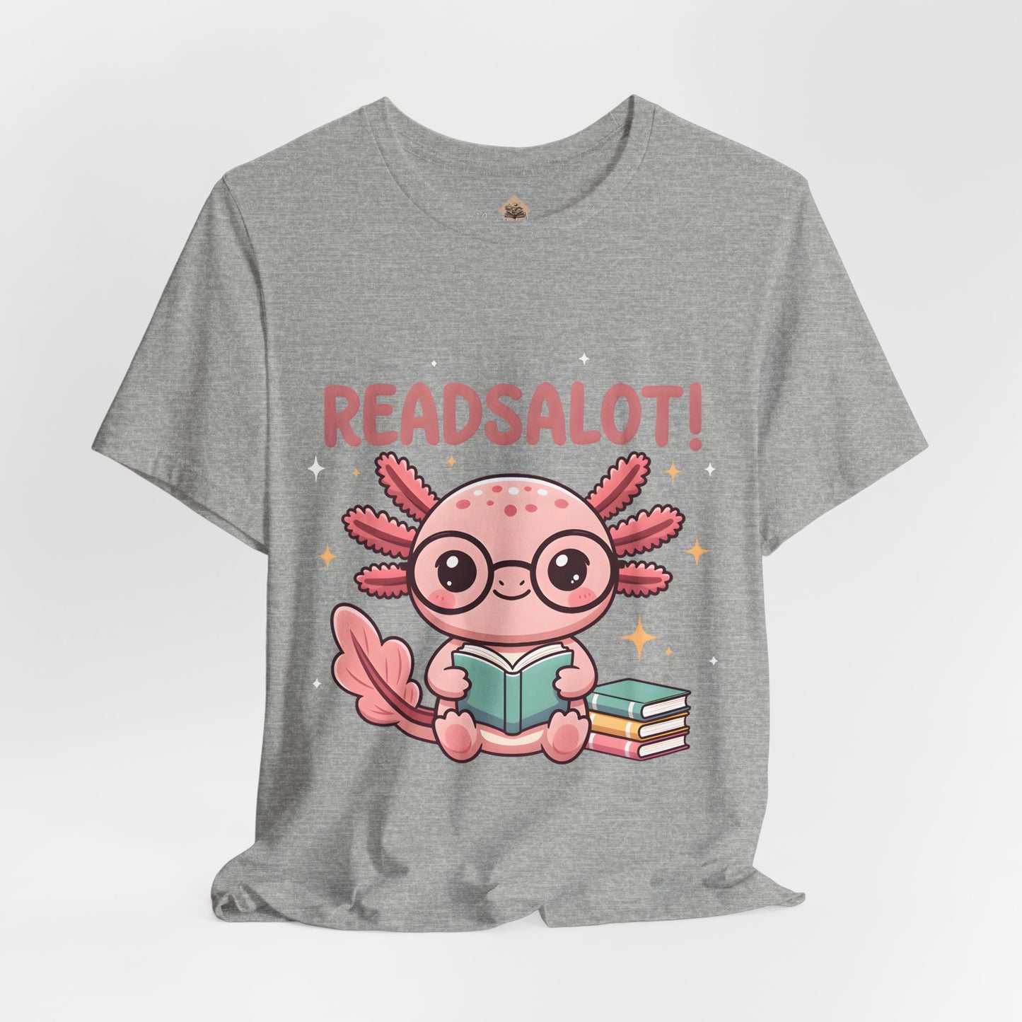 READSALOT Axolotl Reading Tee — Cute Book Lover Shirt