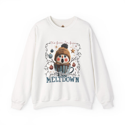 "Just a Seasonal Meltdown" Holiday Season Unisex Crewneck Sweatshirt