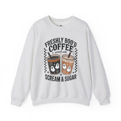 Coffee Crewneck Sweatshirt, Cute Halloween Apparel - Unisex