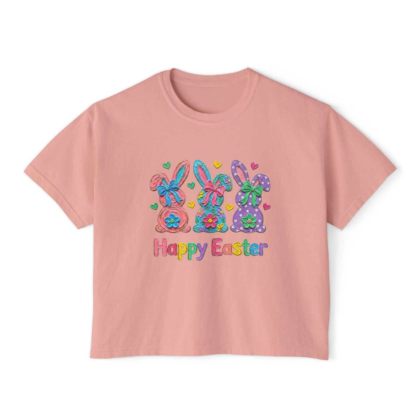 Happy Easter Bunny Trio Boxy Tee