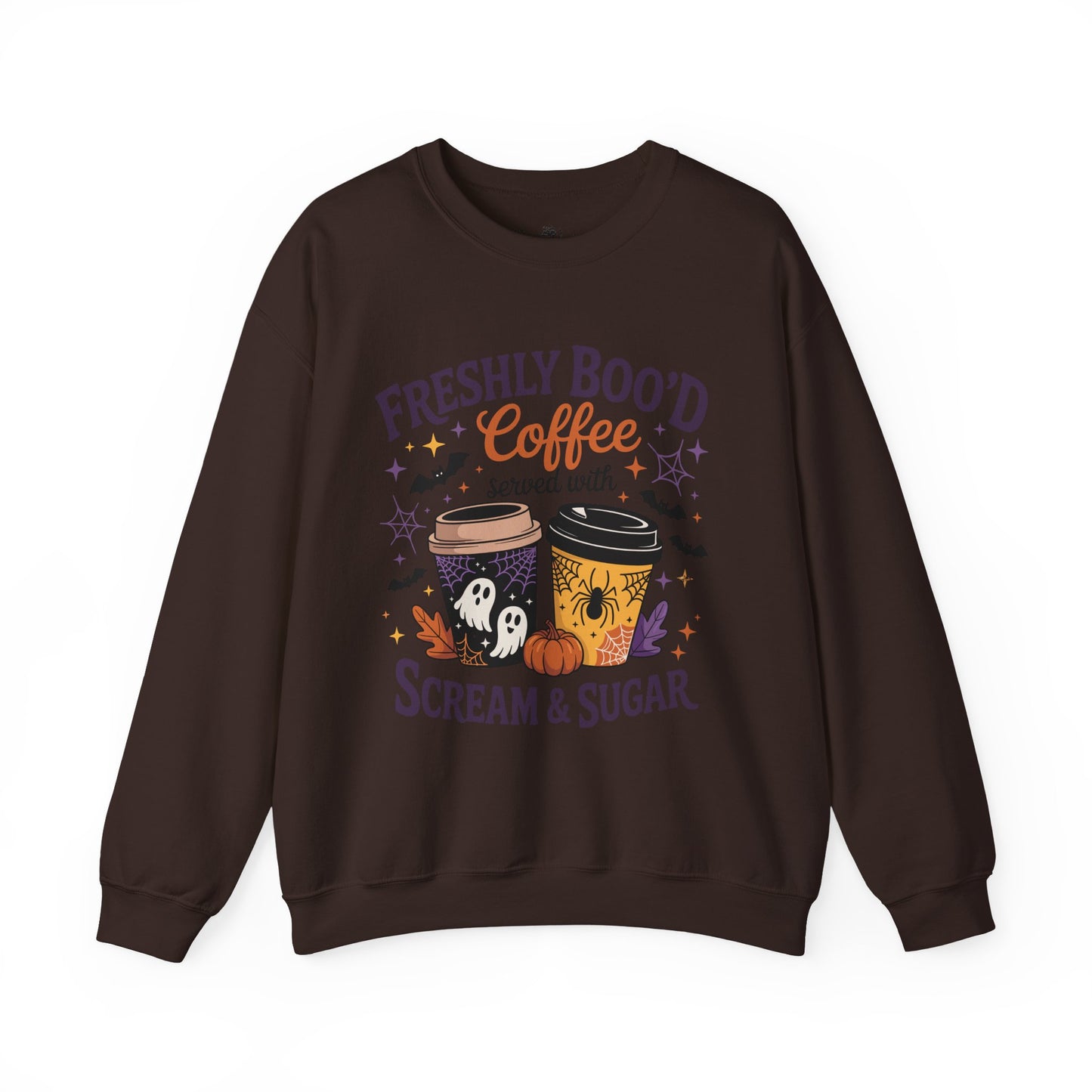 Halloween Coffee Sweatshirt, Cozy Fall Top, Spooky Gift, Unisex Crewneck, Autumn Fashion