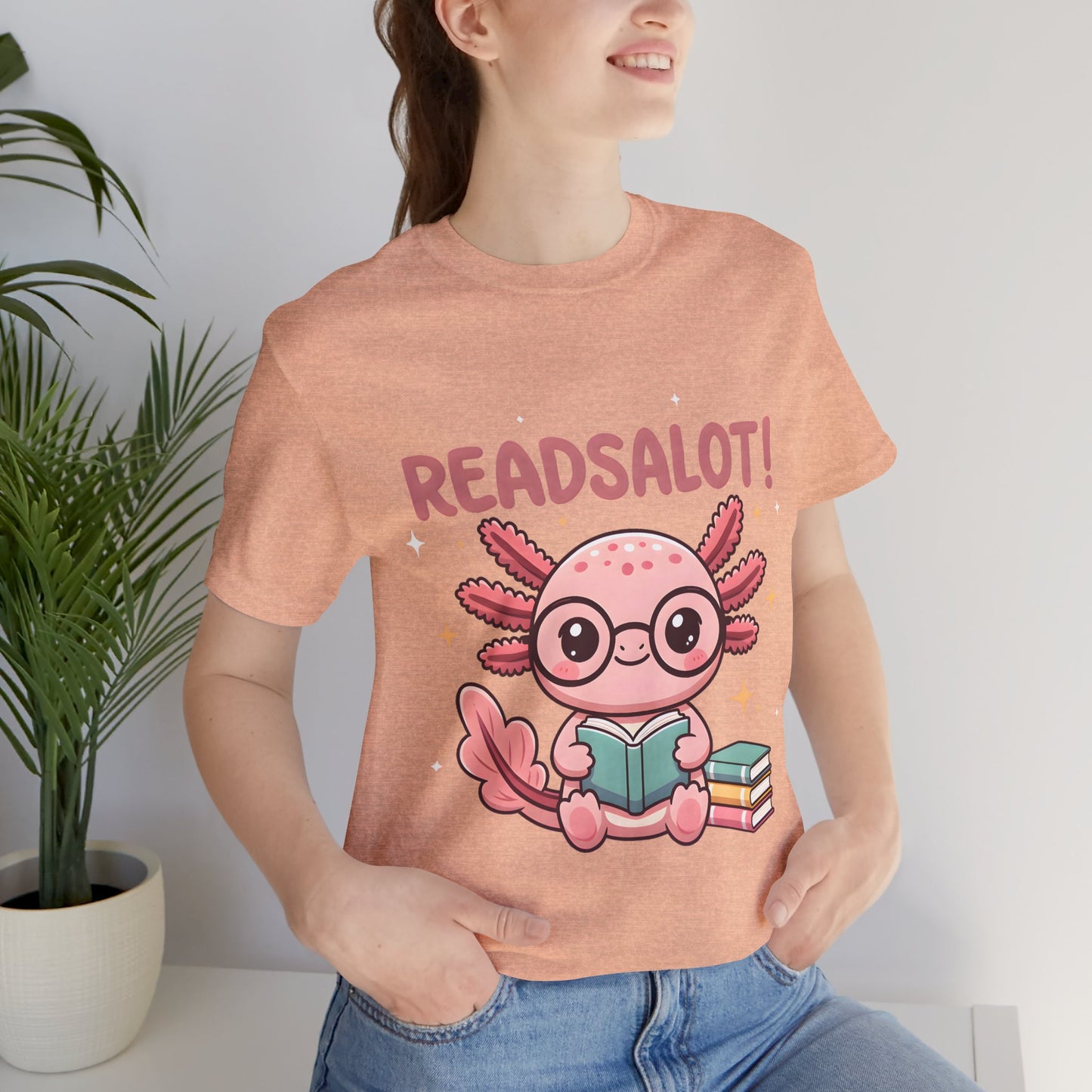 READSALOT Axolotl Reading Tee — Cute Book Lover Shirt