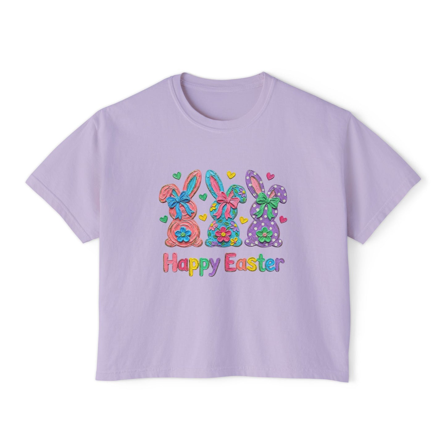 Happy Easter Bunny Trio Boxy Tee