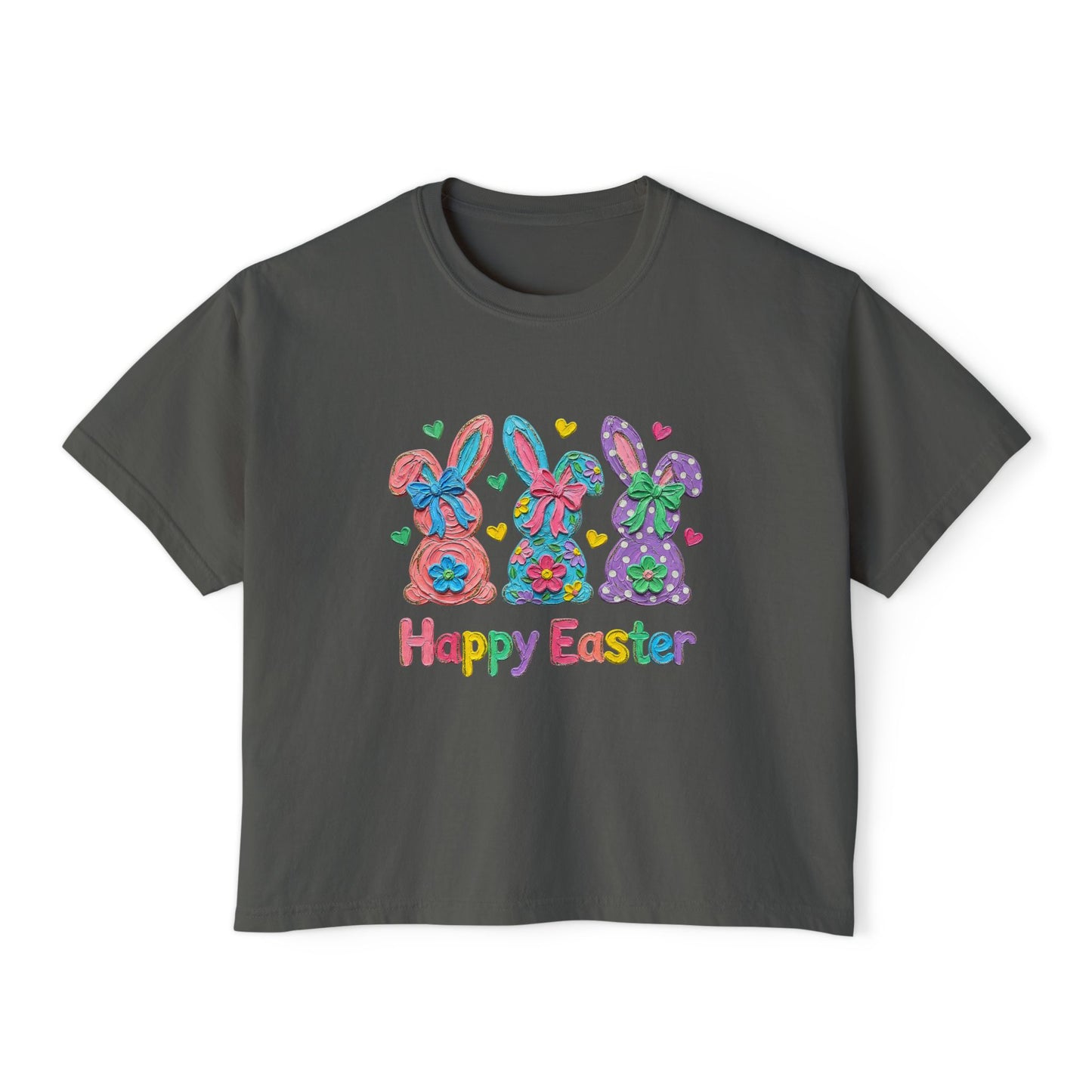 Happy Easter Bunny Trio Boxy Tee