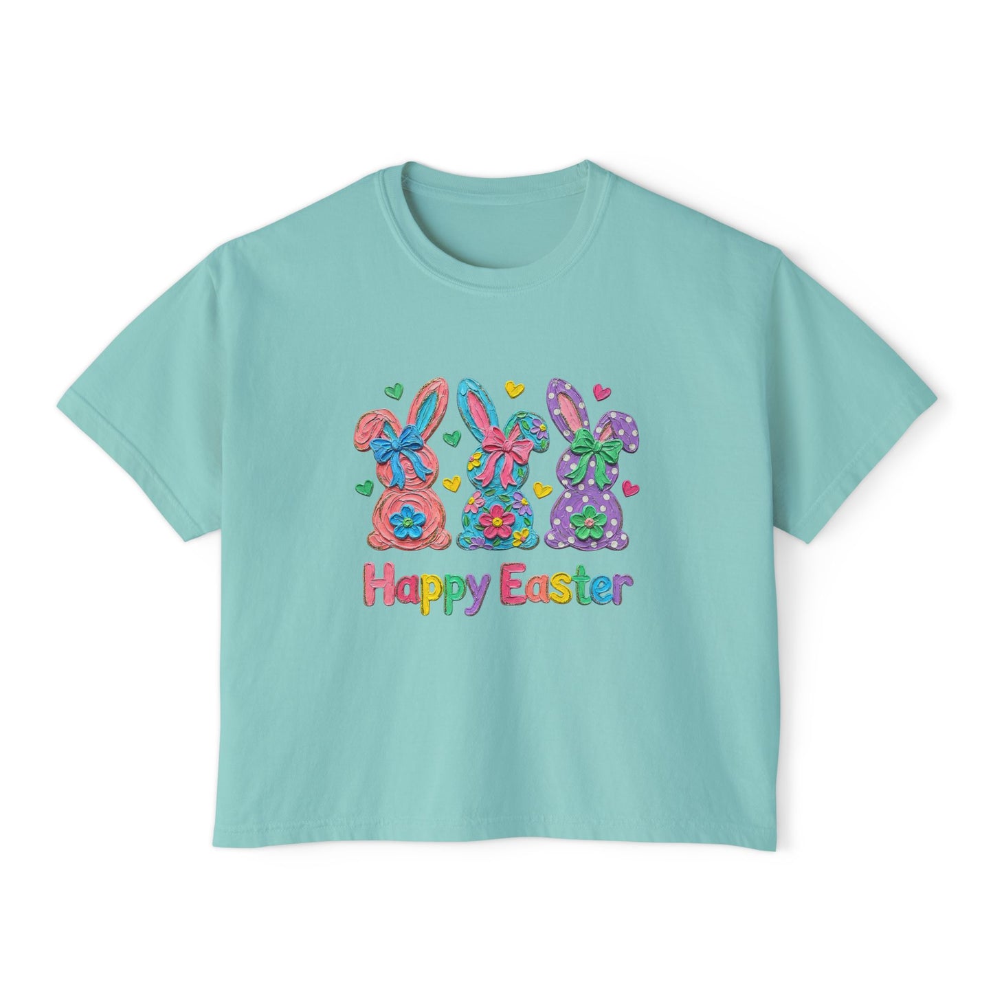 Happy Easter Bunny Trio Boxy Tee