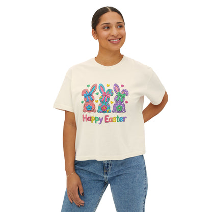 Happy Easter Bunny Trio Boxy Tee