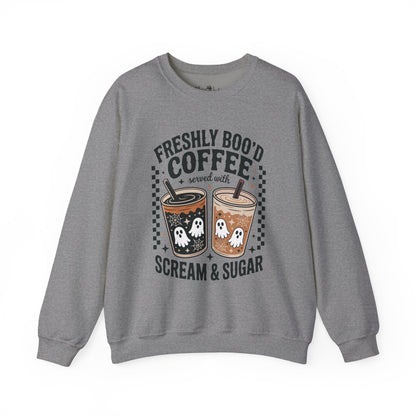 Coffee Crewneck Sweatshirt, Cute Halloween Apparel - Unisex
