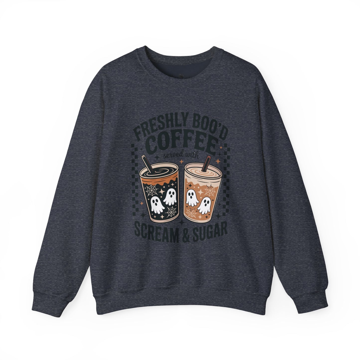 Coffee Crewneck Sweatshirt, Cute Halloween Apparel - Unisex
