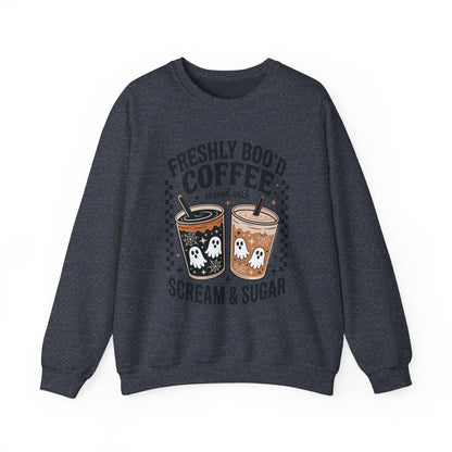 Coffee Crewneck Sweatshirt, Cute Halloween Apparel - Unisex
