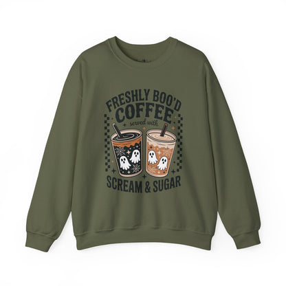 Coffee Crewneck Sweatshirt, Cute Halloween Apparel - Unisex