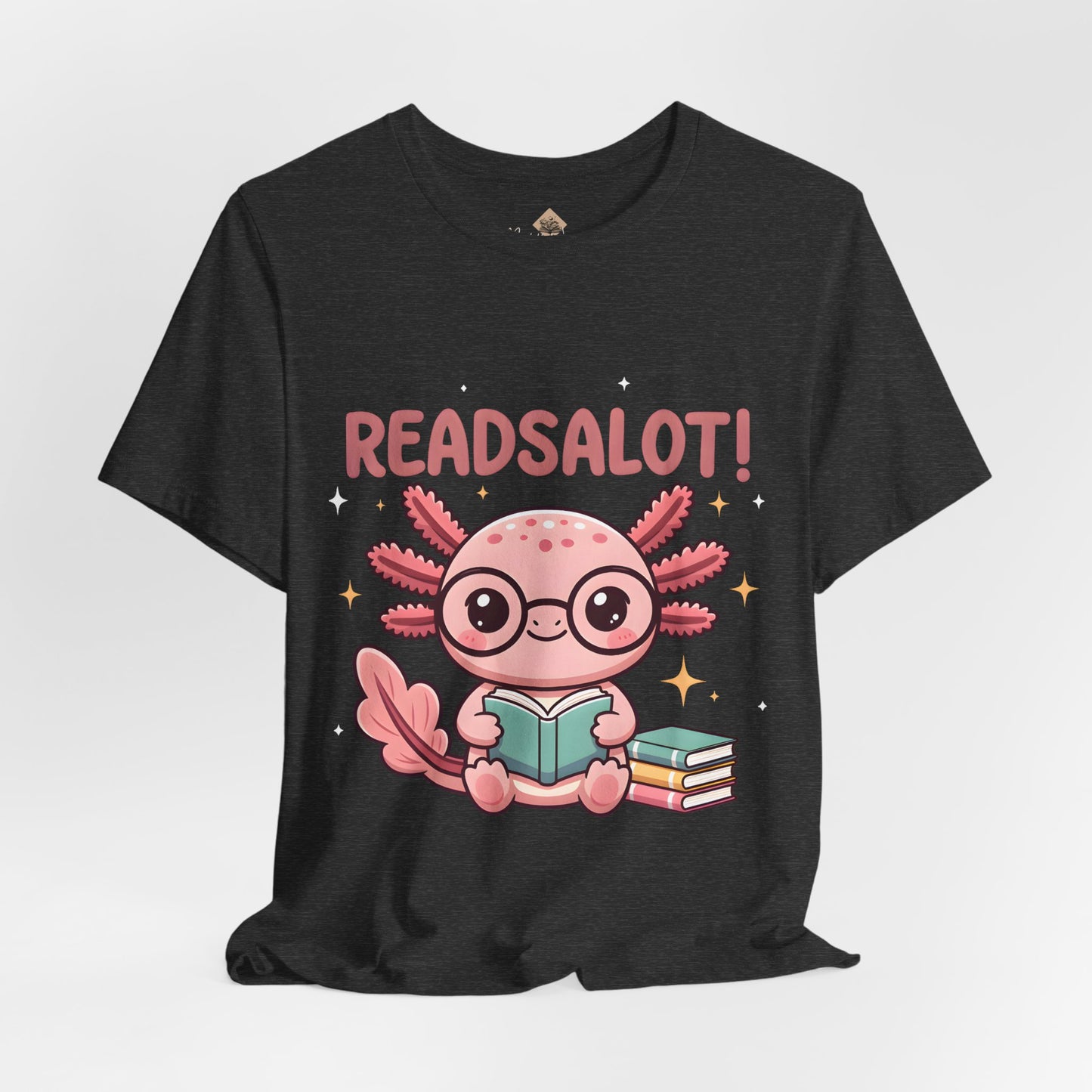 READSALOT Axolotl Reading Tee — Cute Book Lover Shirt