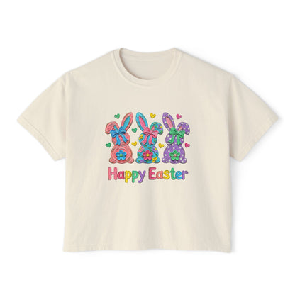Happy Easter Bunny Trio Boxy Tee
