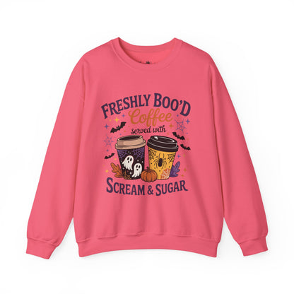 Halloween Coffee Sweatshirt, Cozy Fall Top, Spooky Gift, Unisex Crewneck, Autumn Fashion
