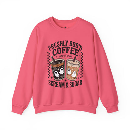 Coffee Crewneck Sweatshirt, Cute Halloween Apparel - Unisex
