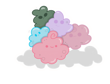 Cloudy Skies Sticker | Cute Kawaii Clouds | Water Resistant Decorative Stickers