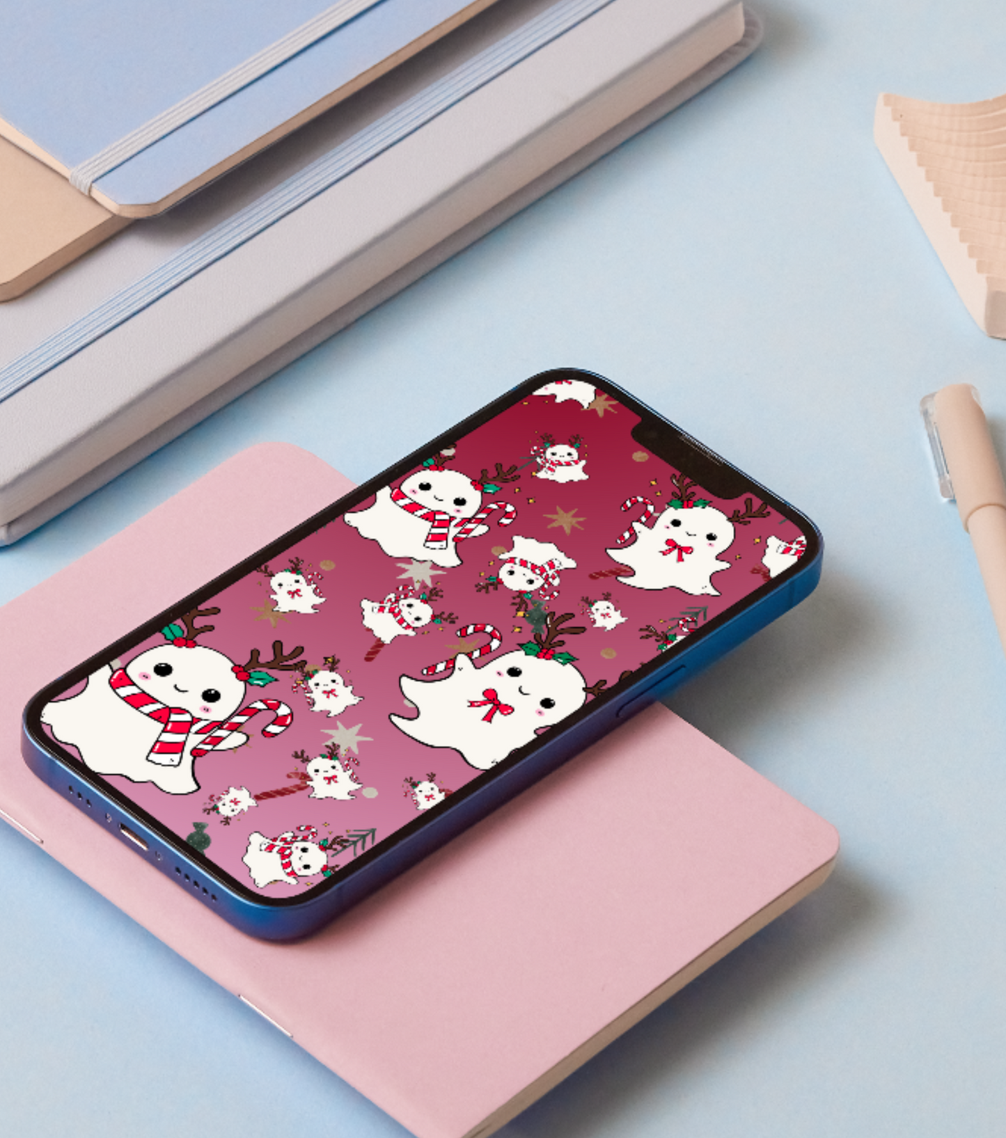 Festive Ghost Wallpaper Falalalala