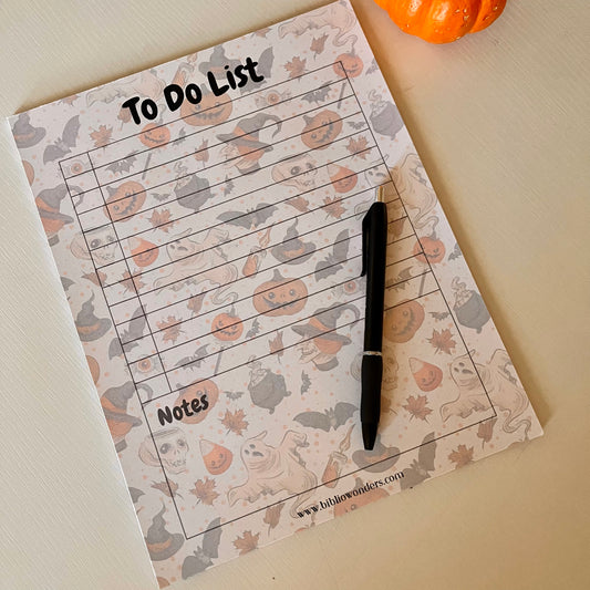 Vintage Spooky To Do List Notepad | 8.5x11 Full Size