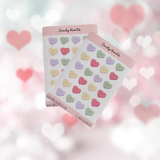 Candy Heart Sticker Sheet